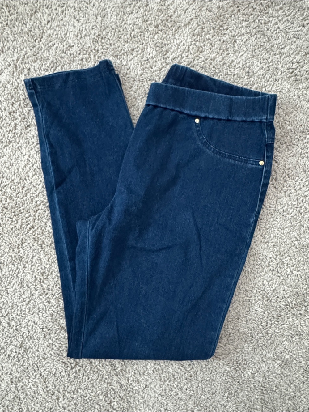 Ruby Rd. Navy Pull-On Jeans - Picture 2 of 7